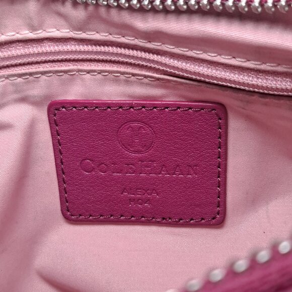 Cole Haan pink magenta leather hobo bag with a front buckle pocket - Picture 10 of 16